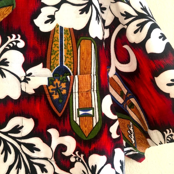 Vintage Barkcloth RJC Ltd Hawaiian Shirt in Large Made in Hawaii USA Aloha Shirt - Picture 4 of 5